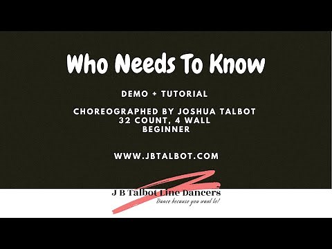 Who Needs To Know Line Dance [Official Demo & Tutorial]