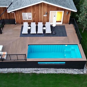 [Hot Item] 20 Days Production Factory Custom Acrylic Fiberglass FRP Above Ground Outdoor Prefab 18FT 20FT Shipping Container Swimming Pool