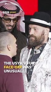Fury and Usyk stared each other down for over 11 MINUTES! 👀 👀 #BBCBoxing | BBC Sport
