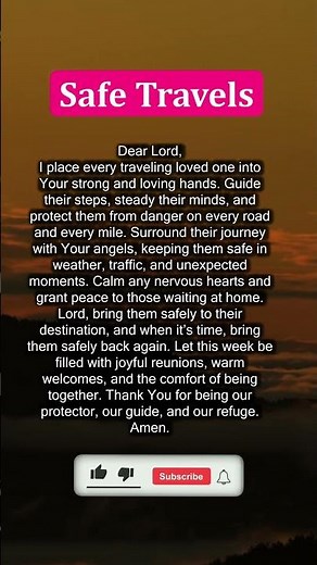 ✨ Prayer for Safe Travel 🙏 #travelprayer #thanksgiving #protection