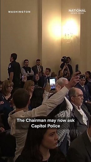 Protesters interrupt Homeland Security Secretary Kristi Noem