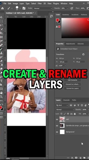 How to Create and Rename Layers in Photoshop #PhotoshopTutorial #PhotoshopLayers #DesignBasics