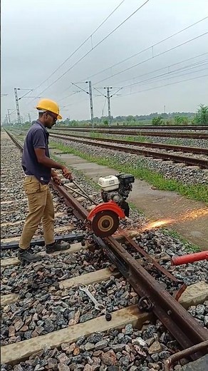 fish plate joint cutting in rail#railway #railwayequipment #civil