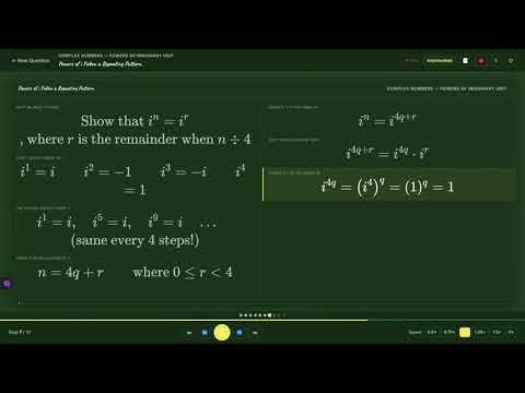 Class 11 Maths Ch 1 Ex 1 Q9 | Powers of i Repeating Pattern