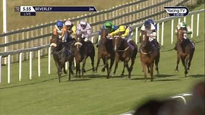At @Beverley_Races, it's Platform Nineteen who steams away to victory, landing the ITV7 Starts Now Maiden Handicap for Clifford Lee and Michael Bell 👌 | Go Racing In Yorkshire