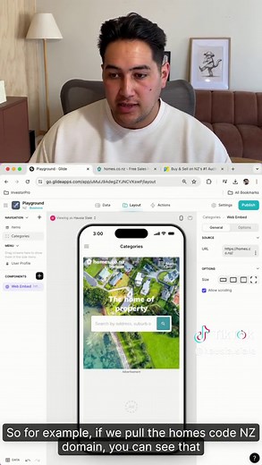Day 04—How to use the Web Embed component. #softwaredevelopment #appdesign #nocodeapps #nocode #glideapps #entrepreneur #nz #fyp