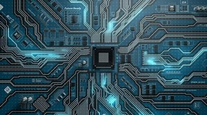 Seamlessly looping futuristic of electronic board