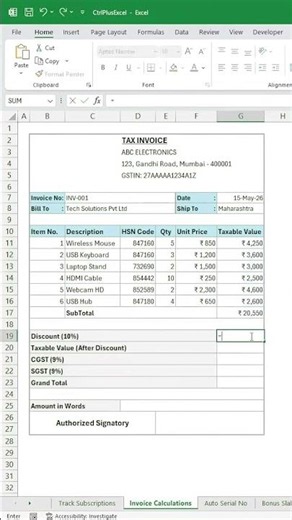 How to calculate Invoice in simple way