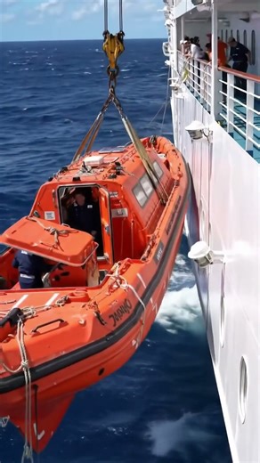 Lifeboat Deployment Operation at Sea #Maritime