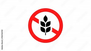 Gluten free Icon Motion graphics, Alpha channel, transparent background. 4K resolution