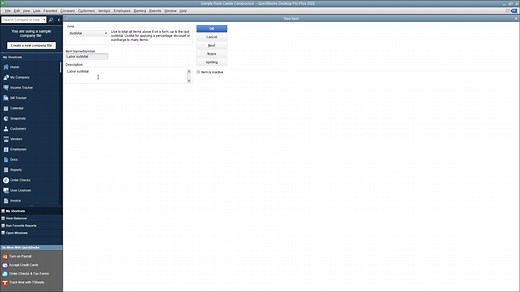 Create Subtotal Items in QuickBooks Desktop Pro - Instructions