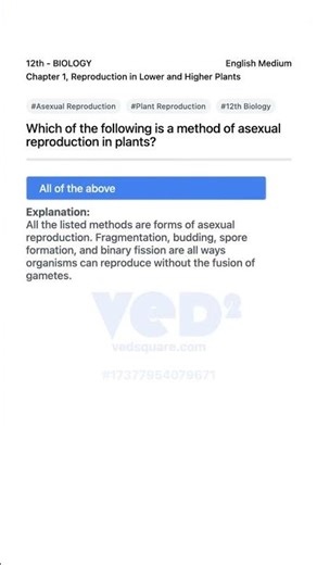 Asexual Reproduction in Plants 12th Biology