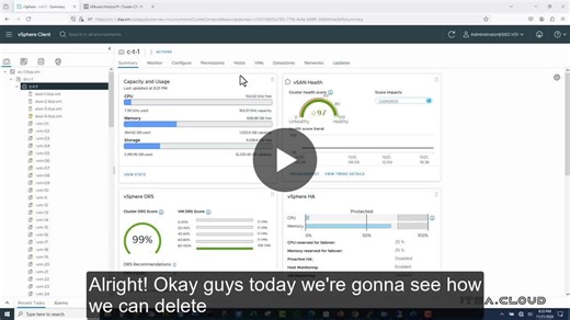 See how to delete 90 VMs Virtual Desktops in less than (4) minutes. Yes! it s possible, you don t wanna miss this capacity saving video! CPU and memory from multiple ESXi hosts in a cluster. vCPU:… | ITSystemsAdmin