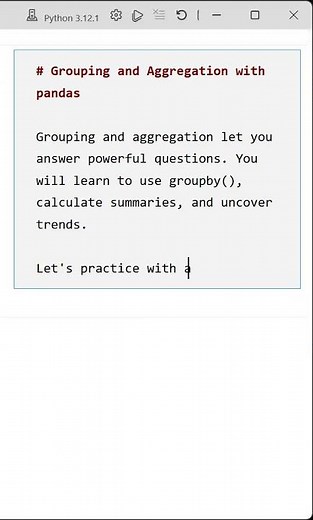 01 Grouping and Aggregation with pandas: Introduction to groupby()