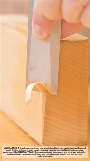 Perfect Wood Edge Chamfering — Smooth Finishing with Hand Tools #craftedeveryday #woodworking
