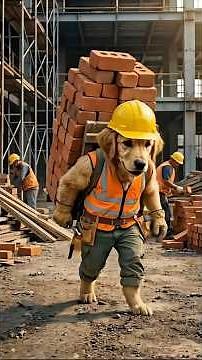 Golden Retriever Cyborg Builder: From Abused Worker to Construction Hero! (Emotional AI Short Film)