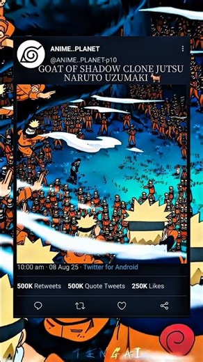 GOAT OF SHADOW CLONE JUTSU NARUTO UZUMAKI 🐐 #naruto #boruto #anime
