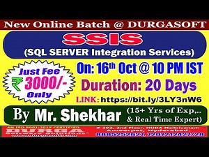SSIS (SQL SERVER Integration Services) Online Training @ DURGASOFT