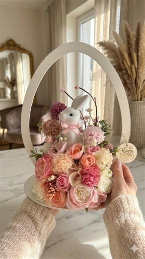 Handmade Easter Bunny Centerpiece | Spring Floral Arrangement | Easter Table Decor - Etsy