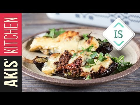 Greek baked stuffed eggplants (Papoutsakia) | Akis Petretzikis