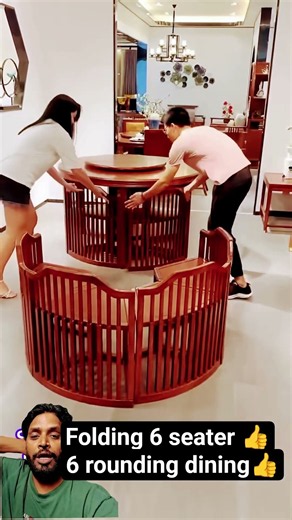 6-Seater Folding & Round Dining Table | Perfect Space-Saving Idea for Small Apartments