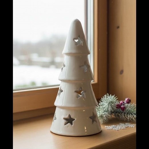 Christmas Tree Candle Holder - Slab Pottery