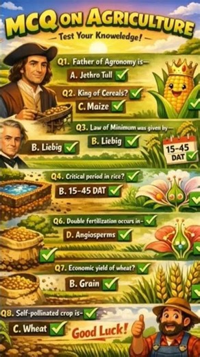 Agriculture MCQs | Quick Test Your Knowledge
