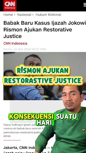Restorative Justice in Indonesia: Rismon Ajukan Proposal