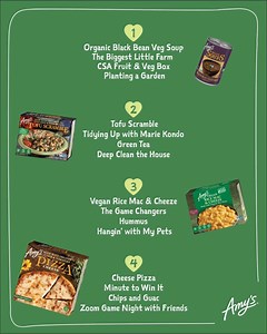 2.8K views · 73 reactions | You asked, and we listened! Choose Your Quarantine House #2, Amy's Edition. Which house would you choose: Organic, Spring Cleaning, Plant Based or Game Time?​ ​ #quarantinehouse #shelteringinplace | Amy's Kitchen | Facebook