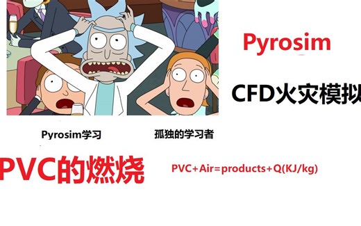 pyrosim之PVC燃烧反应（反应物+生成物）