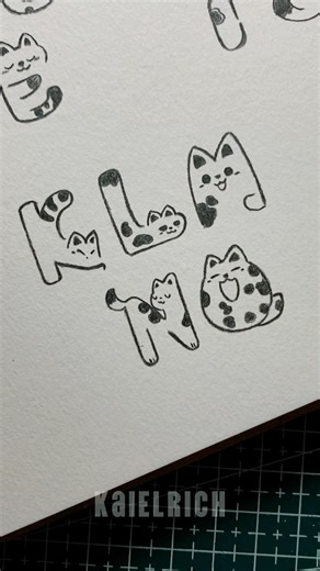 How to Draw Cat Alphabet A-Z ✏️ Part 3 (K-0) Easy #howtodrawcat #drawingtutorial #cutecat #fypシ