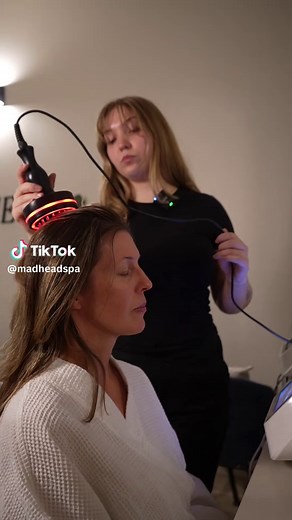 INTRODUCING THE SENSORY HEAD SPA aka the treatment that made people rethink what scalp care could feel like. We begin with a closer look at your scalp, then personalize the experience based on what we see and what your scalp needs. The scalp care focuses on cleansing buildup, supporting a balanced scalp environment, and stimulating the scalp through intentional massage and targeted therapies. Then comes the sensory experience — rhythmic hydrotherapy, slow scalp massage, ASMR-inspired techniques,