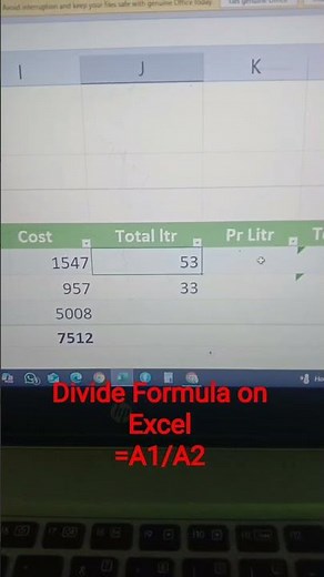 How to use Divide formula on Excel || Division formula || Excel Tips and Tricks || Important Formula