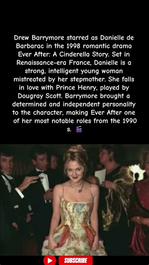 Drew Barrymore in Ever After — A Stronger Cinderella Story 🎬✨ #shorts #drewbarrymore