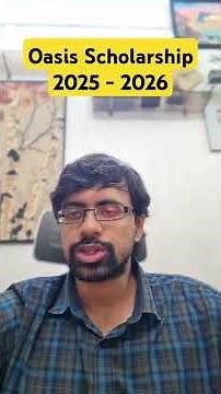 Oasis Scholarship 2025-26 Application Started! Apply Now #OasisScholarship #Scholarship2025 #WB