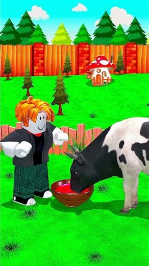 Robox Bacon vs Scay teacher Feeds Funny Cow #roblox #shorts