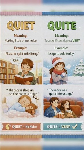 #QuietVsQuite #ConfusingWords #EnglishBasics #LearnEnglish #GrammarForKids #PrimaryEnglish