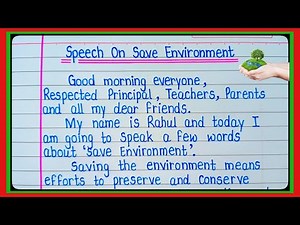 Speech on Save Environment/ Save Environment Speech/Speech On World Environment Day/Save Environment