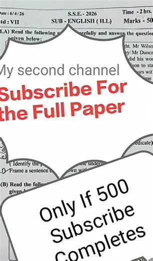 7th std english question paper 2nd semister 2026