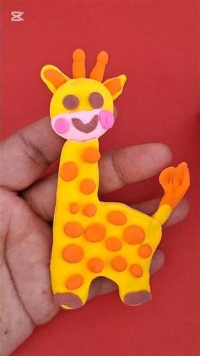Giraffe Yellow Orange Spot |Plasticine Modeling #plasticinerelax #art #giraffe #yellow #subscribe