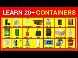 Learn 20+ Container names 🤔 | List of containers in English | Improve your vocabulary