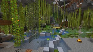 This exposed Minecraft lush cave seed has a spooky pale garden above