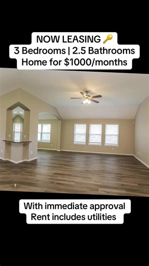 3-Bedroom House for Rent $1000/month — Now Leasing, Utilities Included