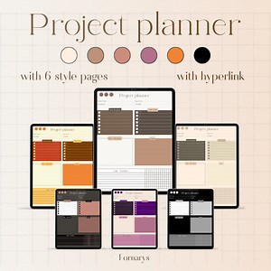 Digital Project Planner, Undated Planner With Grant Chart, Items Required, Task to Do, Time Line for Goodnotes on Ipad, Notability Planner - Etsy UK