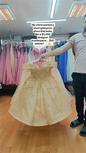 Would you pay $3,500 for this luxury gold prom dress? 🤔✨#promdress #prom2026 #shorts