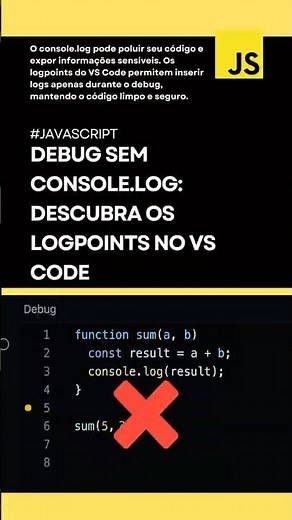 Pare de Usar console.log! Aprenda a Depurar com LogPoints no VS Code