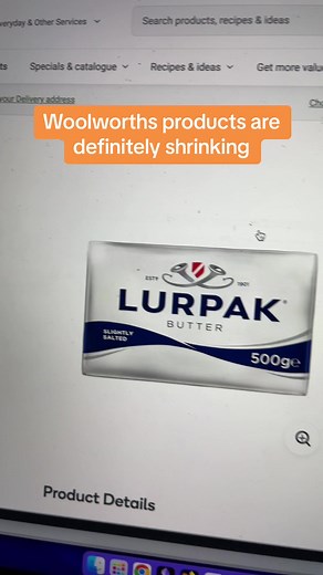 Woolworths products are definitly shrinking