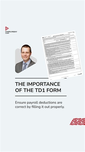 CHAPLYNSKY CORP. on Instagram: "The TD1 form plays a key role in making payroll tax deductions as accurate as possible. When it’s completed incorrectly—or not updated after a change in personal or financial circumstances—deductions may be off, resulting in a balance owing or a refund at tax time. This video explains why the TD1 matters and how it affects payroll deductions."