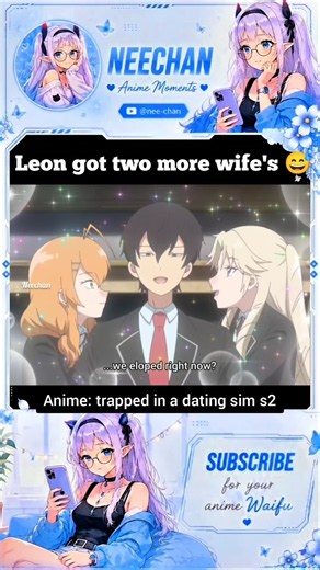 leon got two more wife's 😅 trapped in a dating sim s2 ep12 #anime #shorts