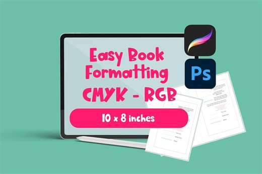 10x 8 Book Layout Templates for Procreate & Photoshop (CMYK and RGB), Templates for Illustrators - Etsy Australia